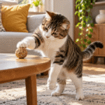 gato derruba objetos de propósito